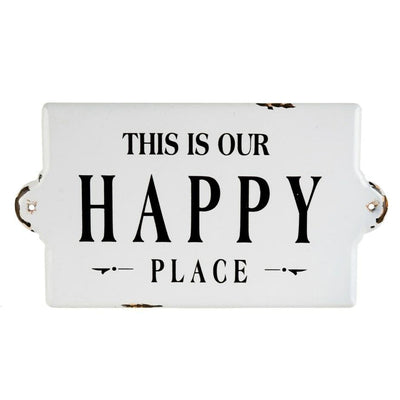Happy Place Enamel Sign - 14.,5" x 8"