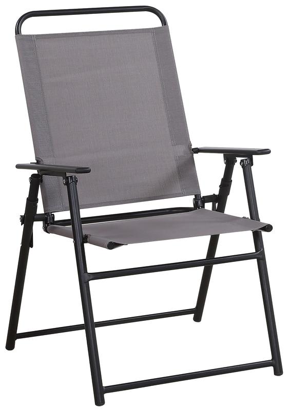 Living Accents Black Steel Sling Chair Gray