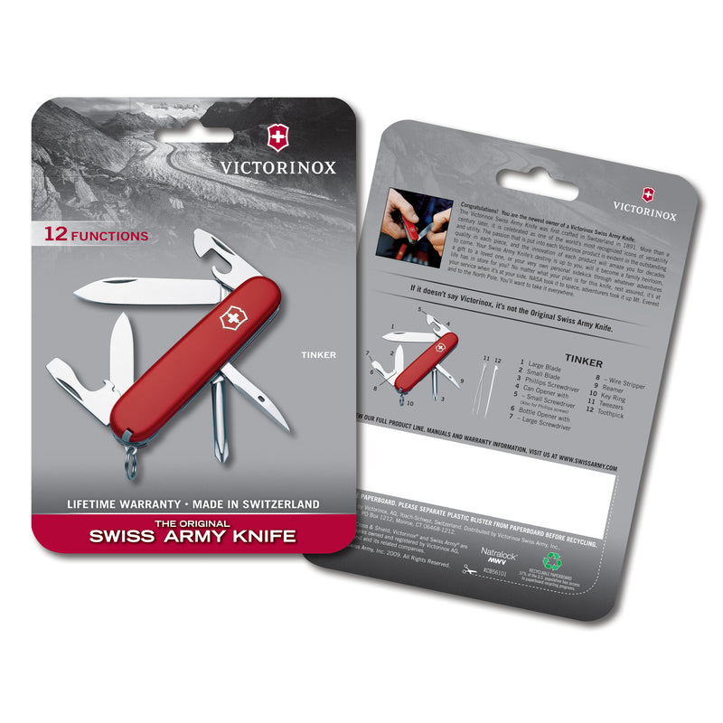 Tinker Swiss Pocket Knife Red - 12 Function