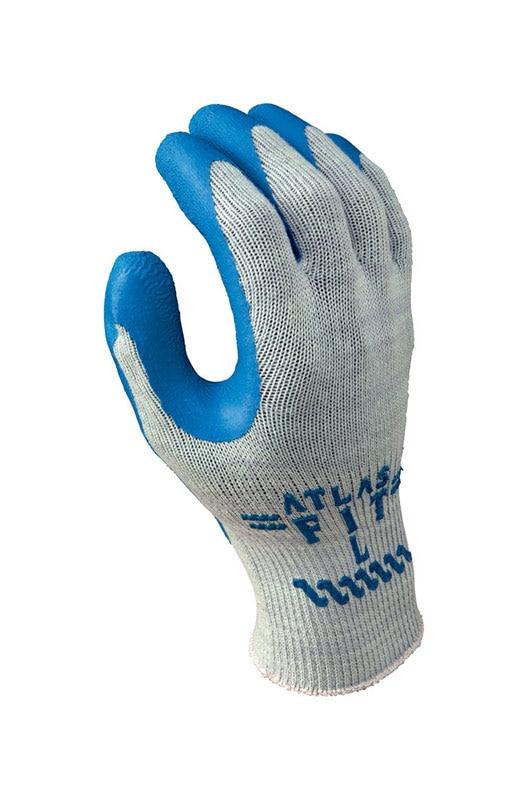 Atlas Fit Unisex Indoor/Outdoor Coated Work Gloves Blue/Gray L - 1 pair