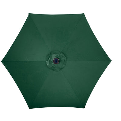 Living Accents Solar LED 9 ft. Tiltable Hunter Green Market Umbrella