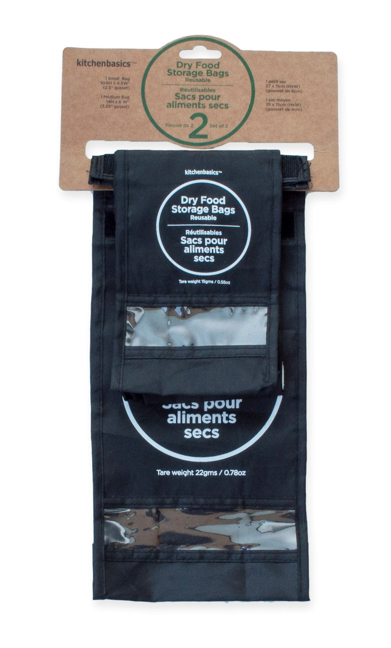 Dry Food Storage Bag With Window - 2pk