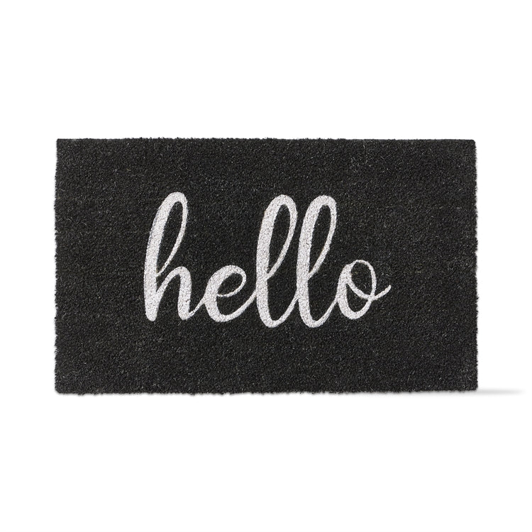 Hello Coir Doormat - Black