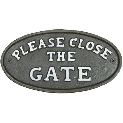 Please Close The Gate Oval Plaque - 4" x 7"