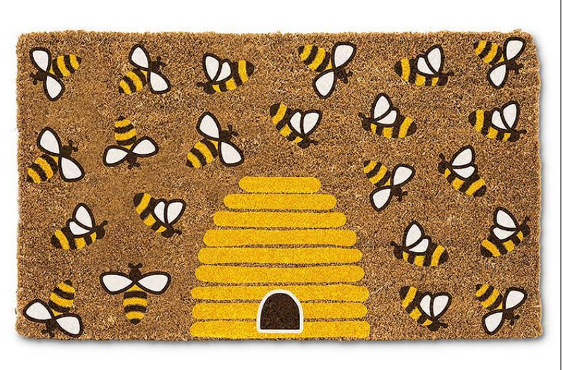 Bee And Beehive Coir Doormat - 18" x 30"