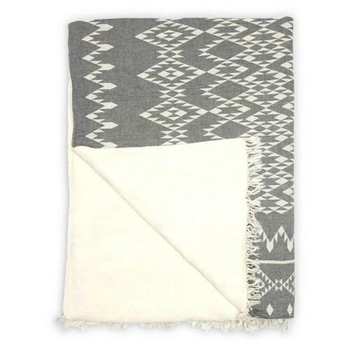 Fleece-Lined Throw - Atlas - Black