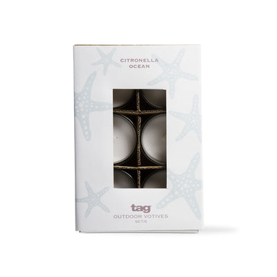 TAG Citro Glass Votives Ivory - Pkg/6