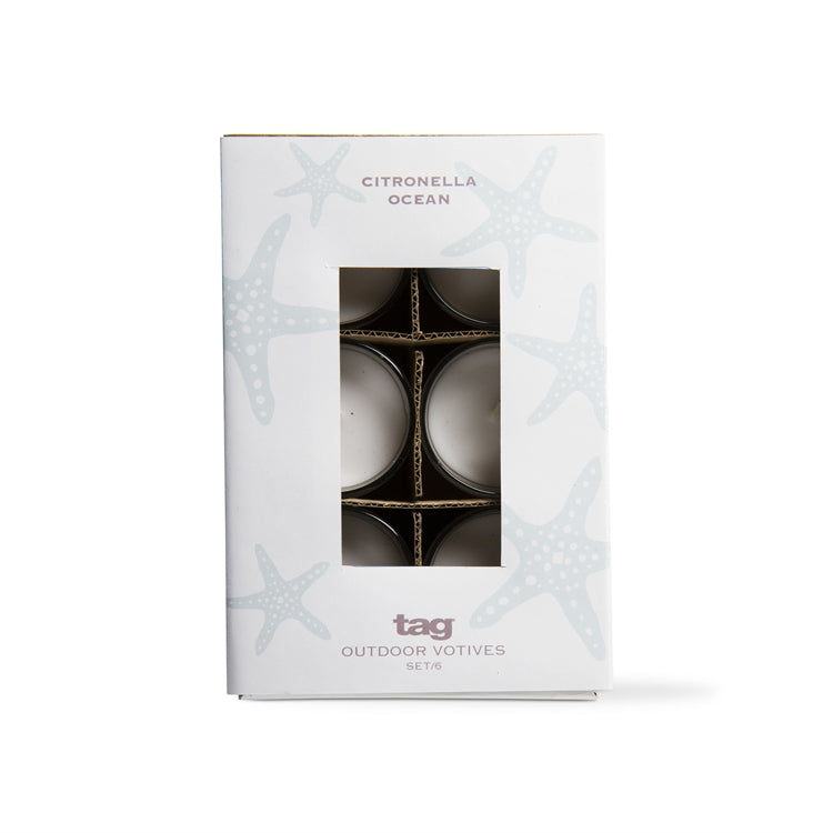 TAG Citro Glass Votives Ivory - Pkg/6