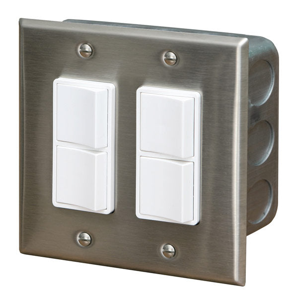 Infratech Double Stainless Steel Wall Plate with Gang Box