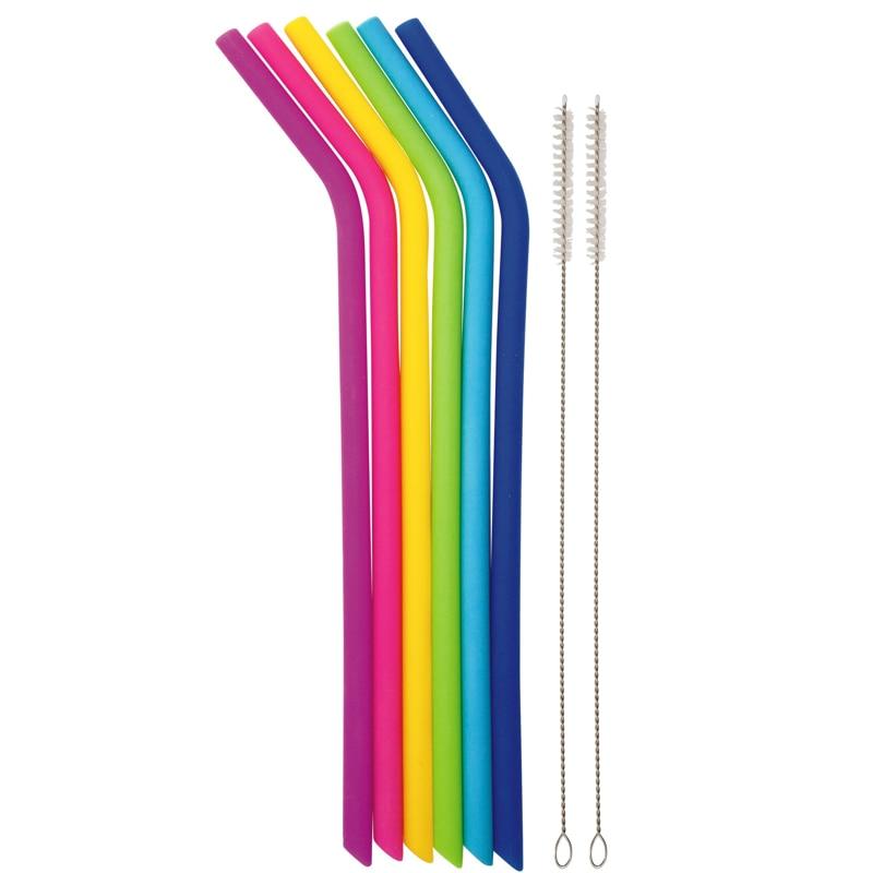 Reusable Silicone Straws/Cleaning Brush