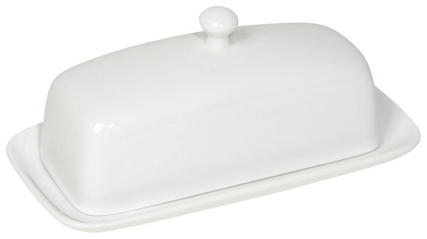 White Butter Dish With Lid